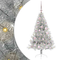 Albero di Natale artificiale preilluminato Argento 120 cm PET 3397182