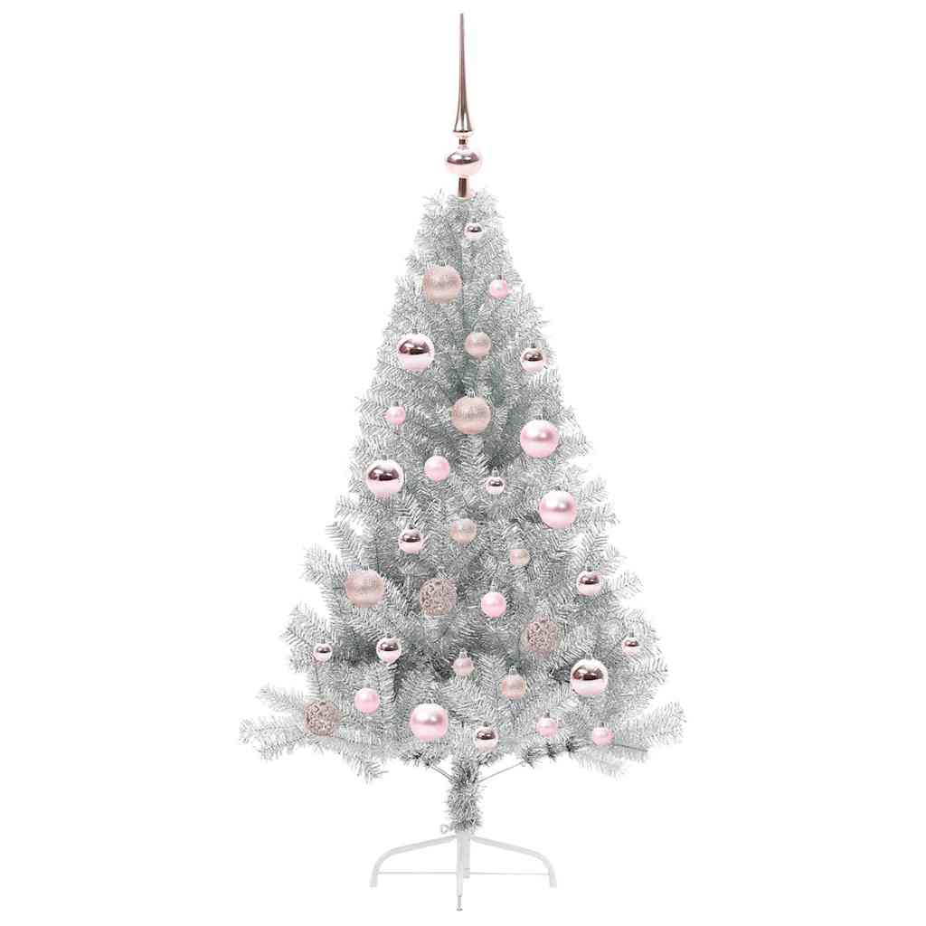 Albero di Natale artificiale preilluminato Argento 120 cm PET 3397182