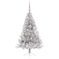 Albero di Natale artificiale preilluminato Argento 120 cm PET 3397182