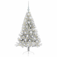 Albero di Natale artificiale con luci integrate Argento 120 cm 3397183