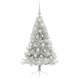 Albero di Natale artificiale con luci integrate Argento 120 cm 3397183