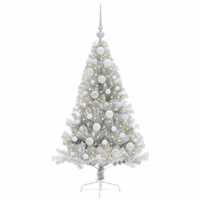 Albero di Natale artificiale con luci integrate Argento 120 cm 3397183
