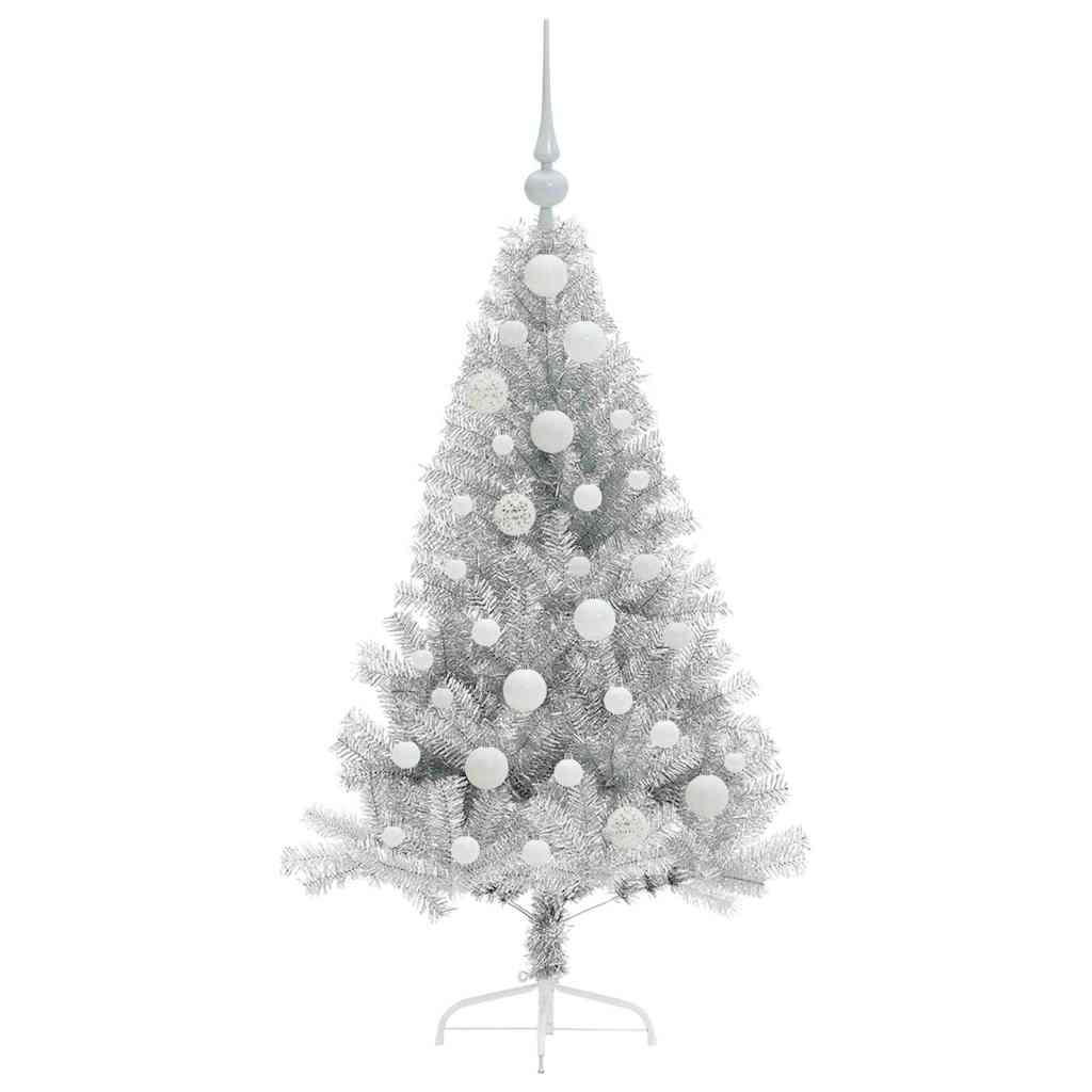 Albero di Natale artificiale con luci integrate Argento 120 cm 3397183