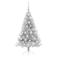 Albero di Natale artificiale con luci integrate Argento 120 cm 3397183