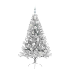 Albero di Natale artificiale con luci integrate Argento 120 cm 3397183
