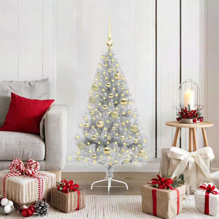 Albero di Natale artificiale con luci integrate Argento 120 cm 3397184