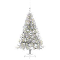 Albero di Natale artificiale con luci integrate Argento 120 cm 3397185