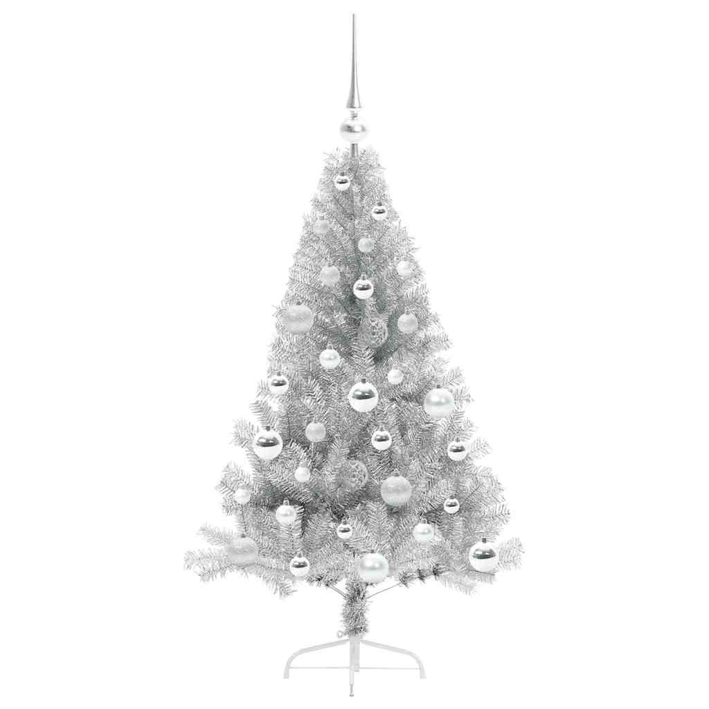Albero di Natale artificiale con luci integrate Argento 120 cm 3397185