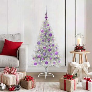 Albero di Natale artificiale con luci integrate Argento 120 cm 3397186