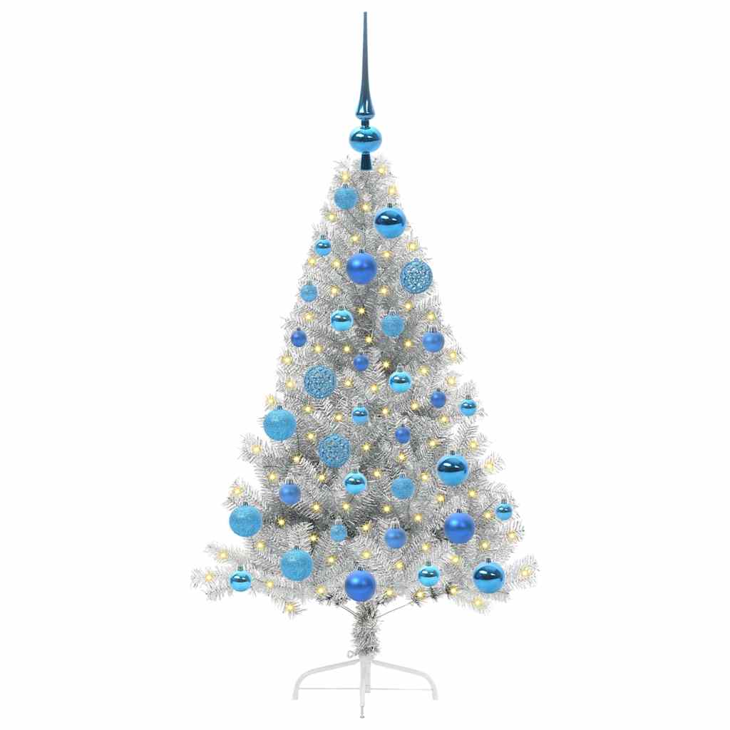 Albero di Natale artificiale con luci integrate Argento 120 cm 3397187