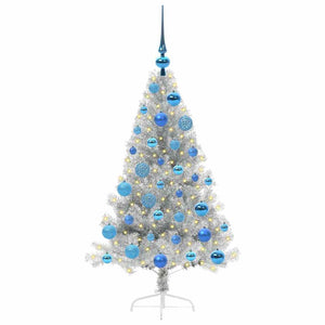 Albero di Natale artificiale con luci integrate Argento 120 cm 3397187