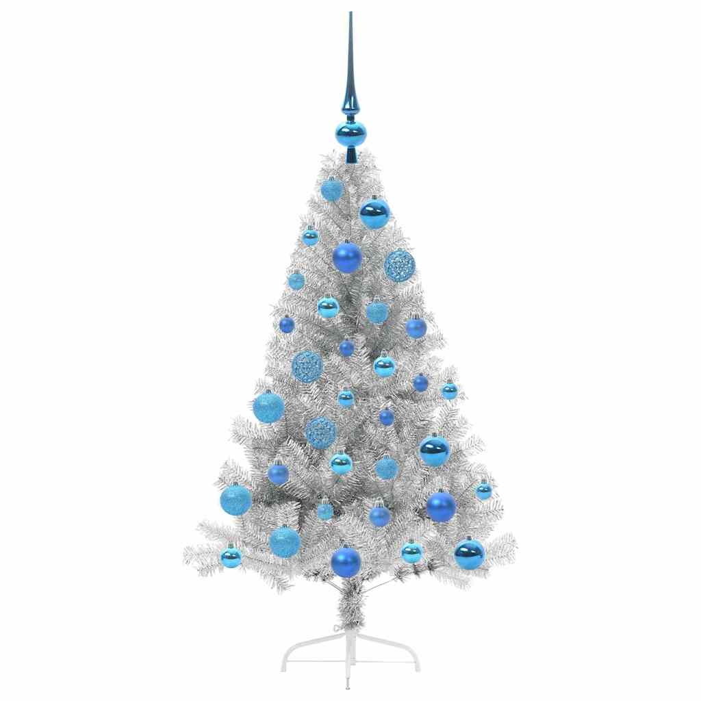 Albero di Natale artificiale con luci integrate Argento 120 cm 3397187
