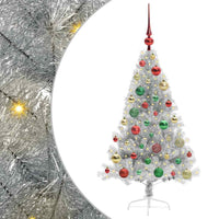 Albero di Natale artificiale con luci integrate Argento 120 cm 3397188