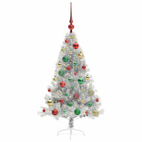 Albero di Natale artificiale con luci integrate Argento 120 cm 3397188
