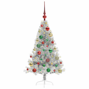 Albero di Natale artificiale con luci integrate Argento 120 cm 3397188