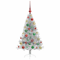 Albero di Natale artificiale con luci integrate Argento 120 cm 3397188