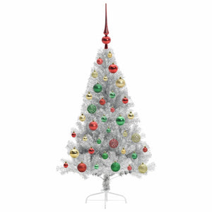 Albero di Natale artificiale con luci integrate Argento 120 cm 3397188