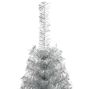 Albero di Natale artificiale con luci integrate Argento 150 cm 3397189