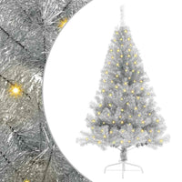 Albero di Natale artificiale con luci integrate Argento 150 cm 3397189