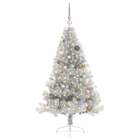 Albero di Natale artificiale con luci integrate Argento 150 cm 3397191