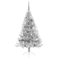 Albero di Natale artificiale con luci integrate Argento 150 cm 3397192