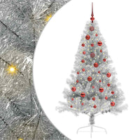 Albero di Natale artificiale con luci integrate Argento 150 cm 3397193