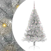 Albero di Natale artificiale con luci integrate Argento 150 cm 3397195