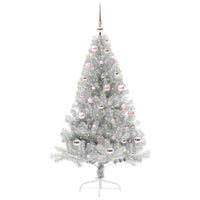 Albero di Natale artificiale con luci integrate Argento 150 cm 3397195