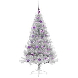 Albero di Natale artificiale con luci integrate Argento 150 cm 3397199
