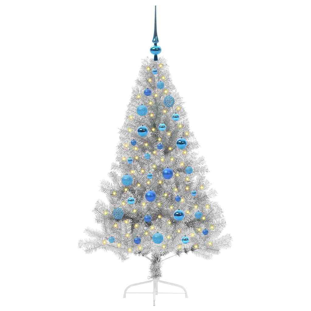 Albero di Natale artificiale con luci integrate Argento 150 cm 3397200