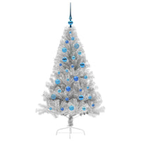 Albero di Natale artificiale con luci integrate Argento 150 cm 3397200