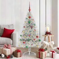 Albero di Natale artificiale con luci integrate Argento 150 cm 3397201