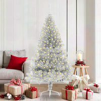 Albero di Natale artificiale con luci integrate Argento 180 cm 3397202