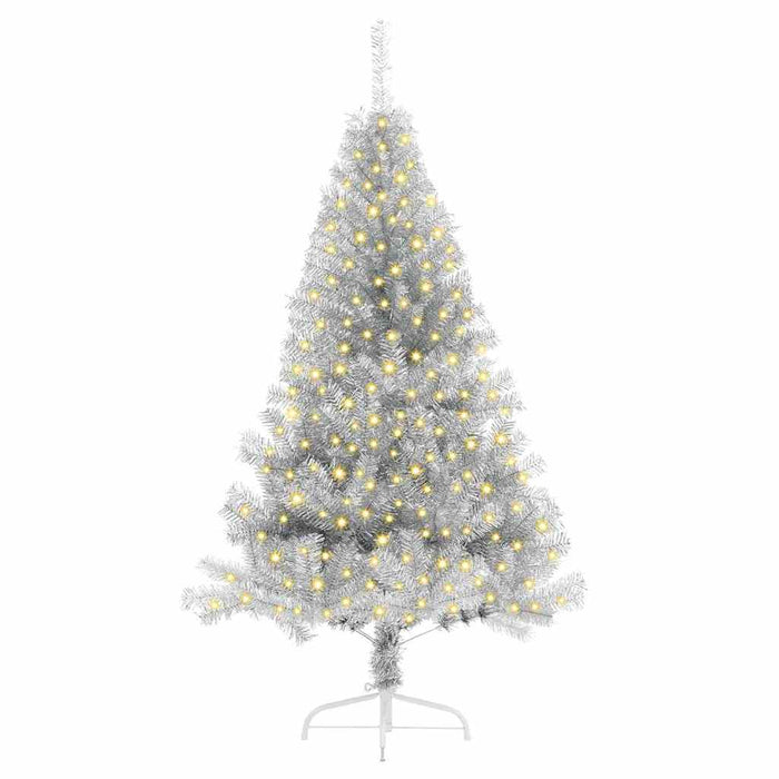 Albero di Natale artificiale con luci integrate Argento 180 cm 3397202