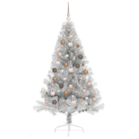 Albero di Natale artificiale con luci integrate Argento 180 cm 3397204