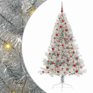 Albero di Natale artificiale con luci integrate Argento 180 cm 3397206