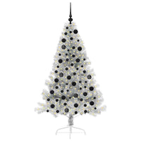 Albero di Natale artificiale con luci integrate Argento 180 cm 3397207