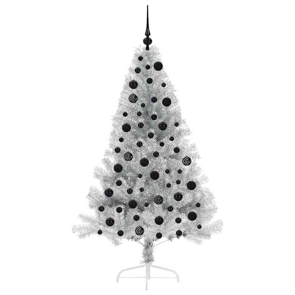 Albero di Natale artificiale con luci integrate Argento 180 cm 3397207