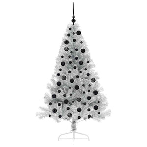 Albero di Natale artificiale con luci integrate Argento 180 cm 3397207