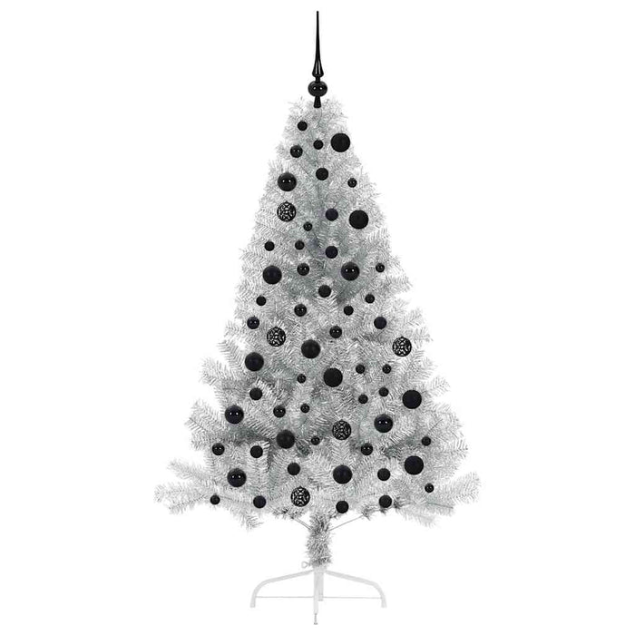 Albero di Natale artificiale con luci integrate Argento 180 cm 3397207