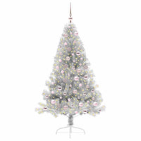 Albero di Natale artificiale con luci integrate Argento 180 cm 3397208