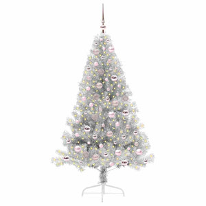 Albero di Natale artificiale con luci integrate Argento 180 cm 3397208