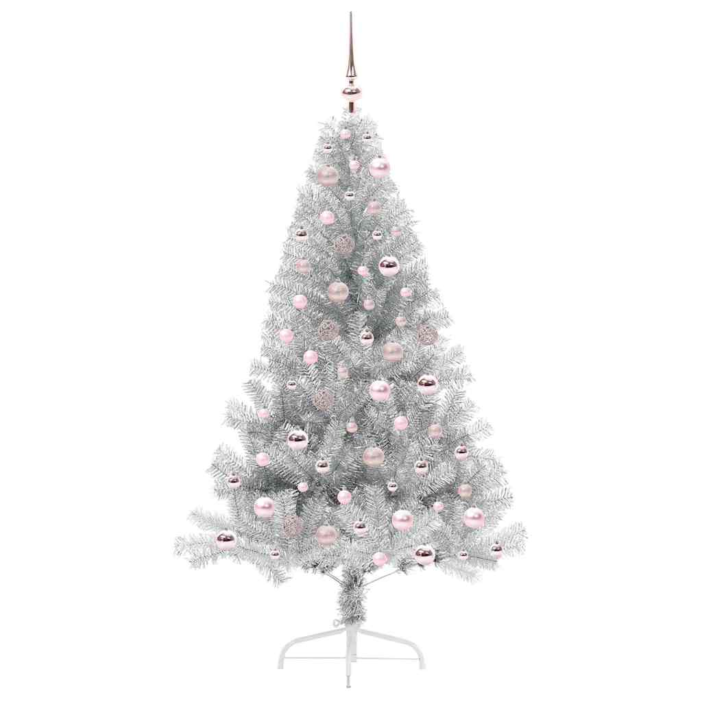 Albero di Natale artificiale con luci integrate Argento 180 cm 3397208