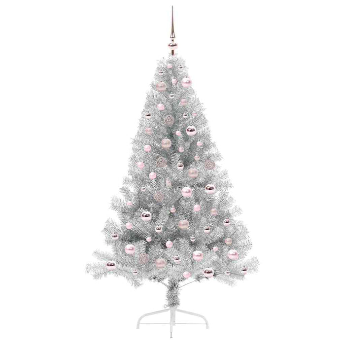 Albero di Natale artificiale con luci integrate Argento 180 cm 3397208