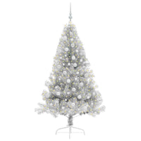 Albero di Natale artificiale con luci integrate Argento 180 cm 3397209