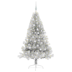 Albero di Natale artificiale con luci integrate Argento 180 cm 3397209
