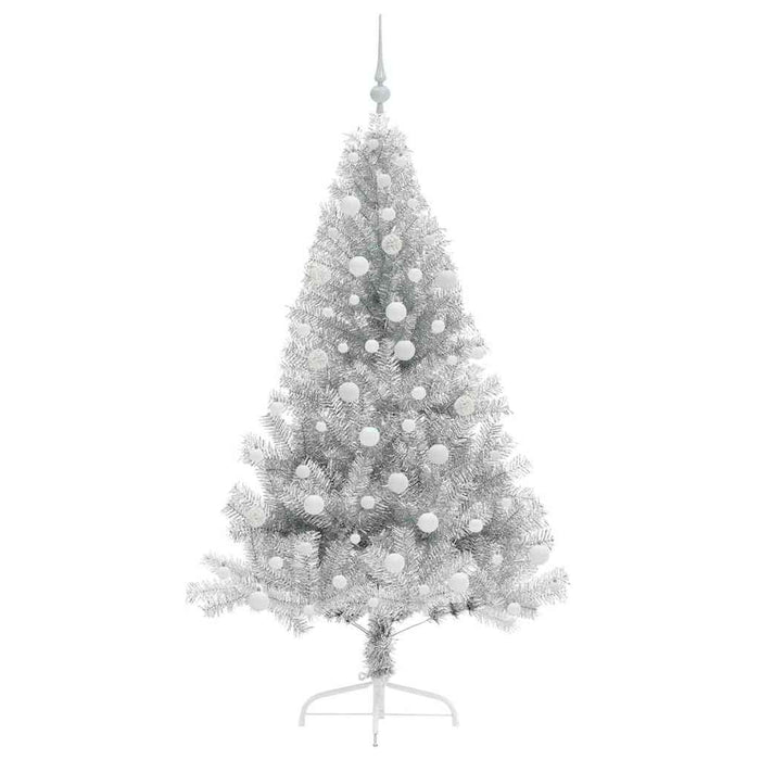 Albero di Natale artificiale con luci integrate Argento 180 cm 3397209