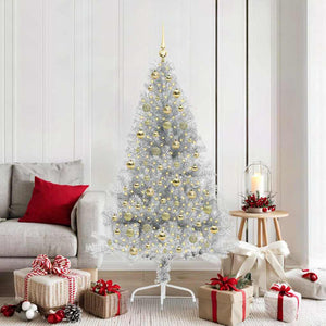 Albero di Natale artificiale con luci integrate Argento 180 cm 3397210