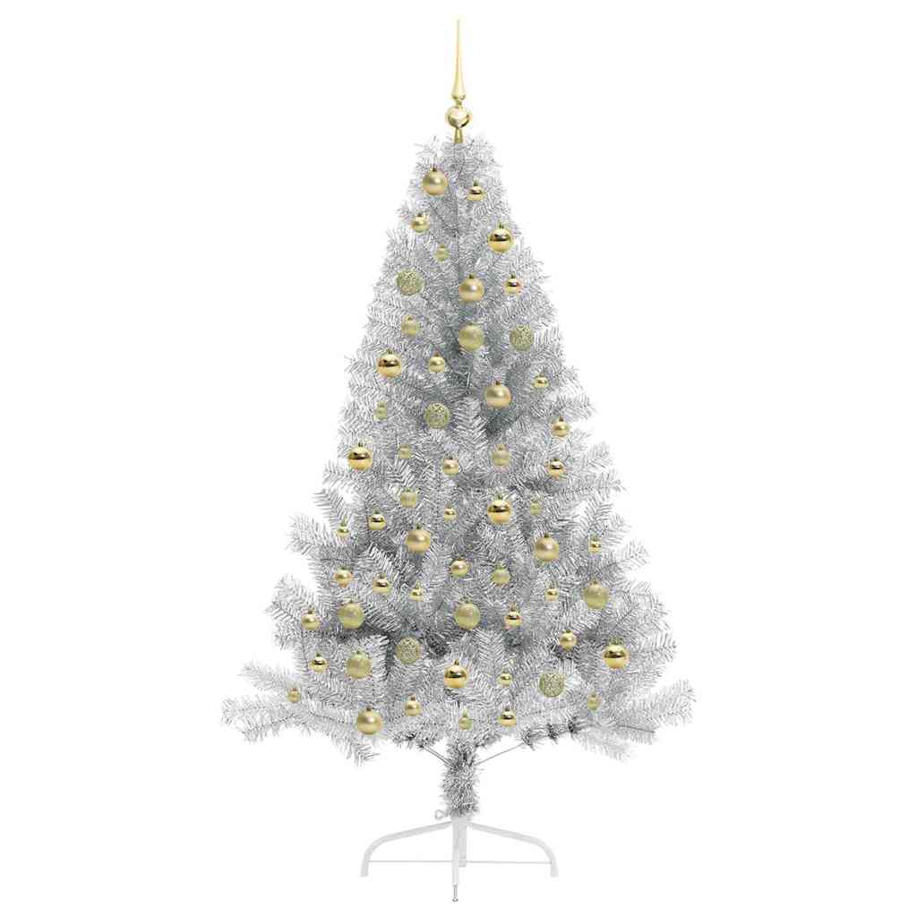 Albero di Natale artificiale con luci integrate Argento 180 cm 3397210