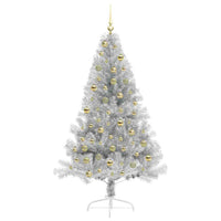 Albero di Natale artificiale con luci integrate Argento 180 cm 3397210